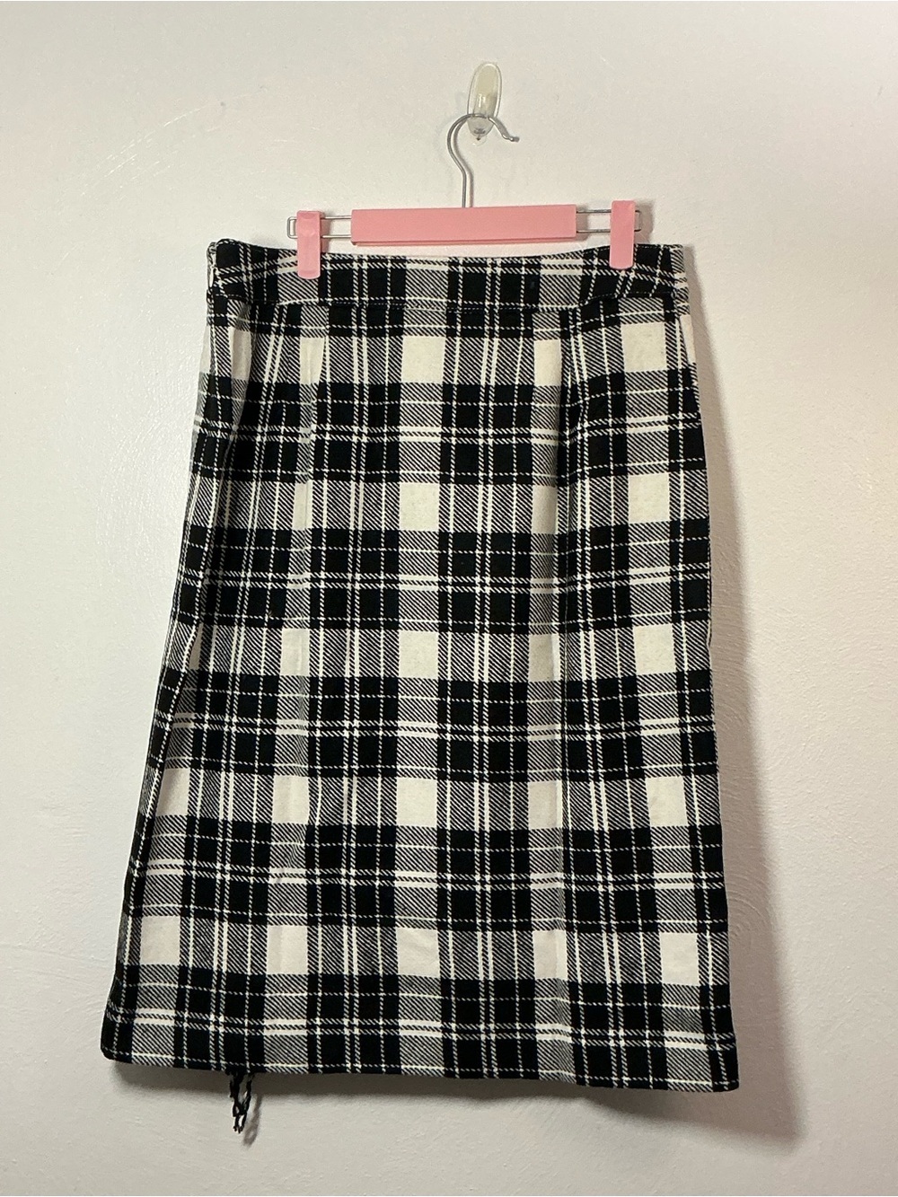Talbots Fringe Wrap Skirt in Ice Plaid Size 10 - Picture 4 of 9